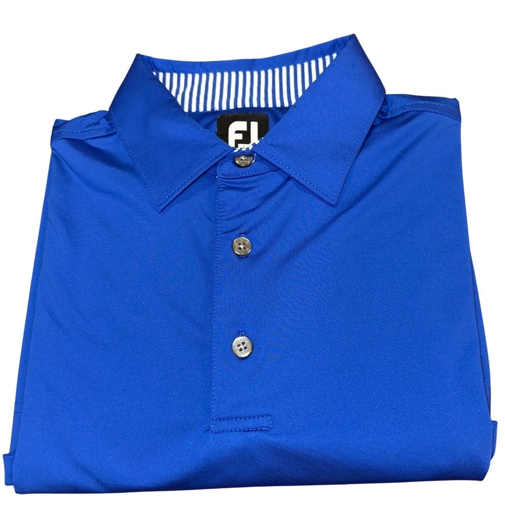 FootJoy Mens L Royal Blue Performance Polo Vineyards Country Club Naples